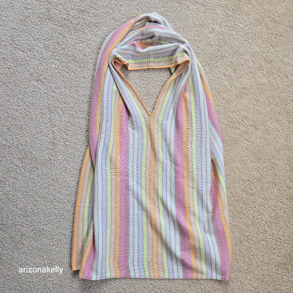 GAP Silk Knit Striped Balaclava Scarf Wrap